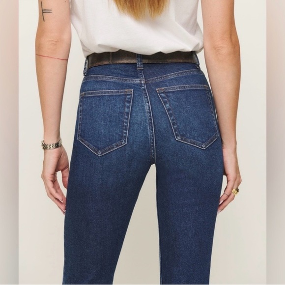 Reformation Ezra Stretch High Rise Straight Jeans in Galene Wash Size 27 - Picture 3 of 11